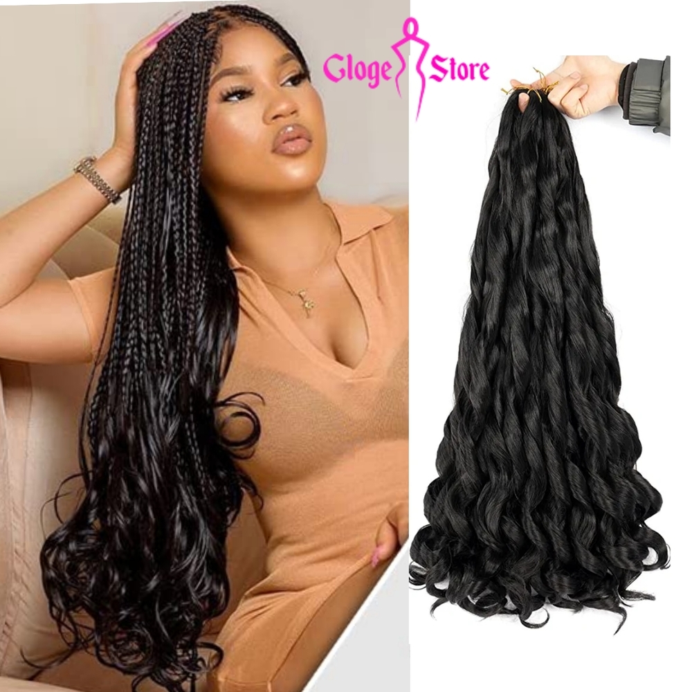French Curl Braiding Hair 24Inch 8 Packs Loose Wave Bouncy Braiding Hair